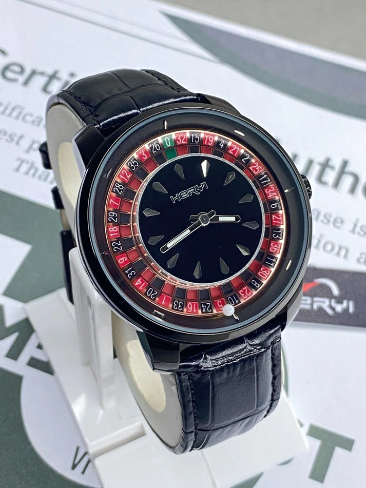 HERYI Casino Watch With Leather Strape